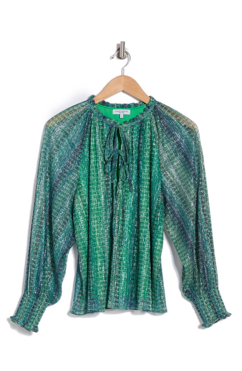 Ramy Brook Kourtney Long Sleeve Top, Main, color, Meadow Green Waikiki