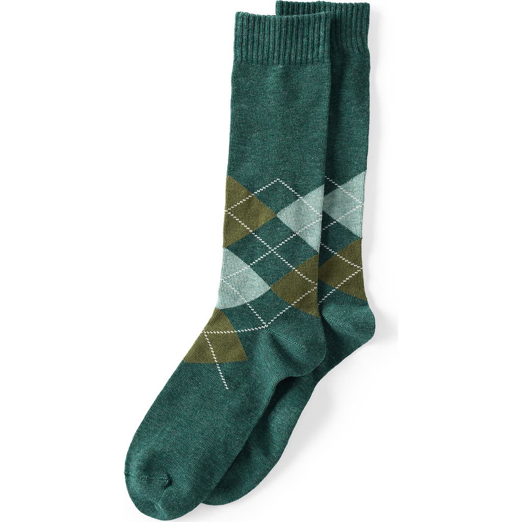 Lands' End Novelty Crew Socks In Green