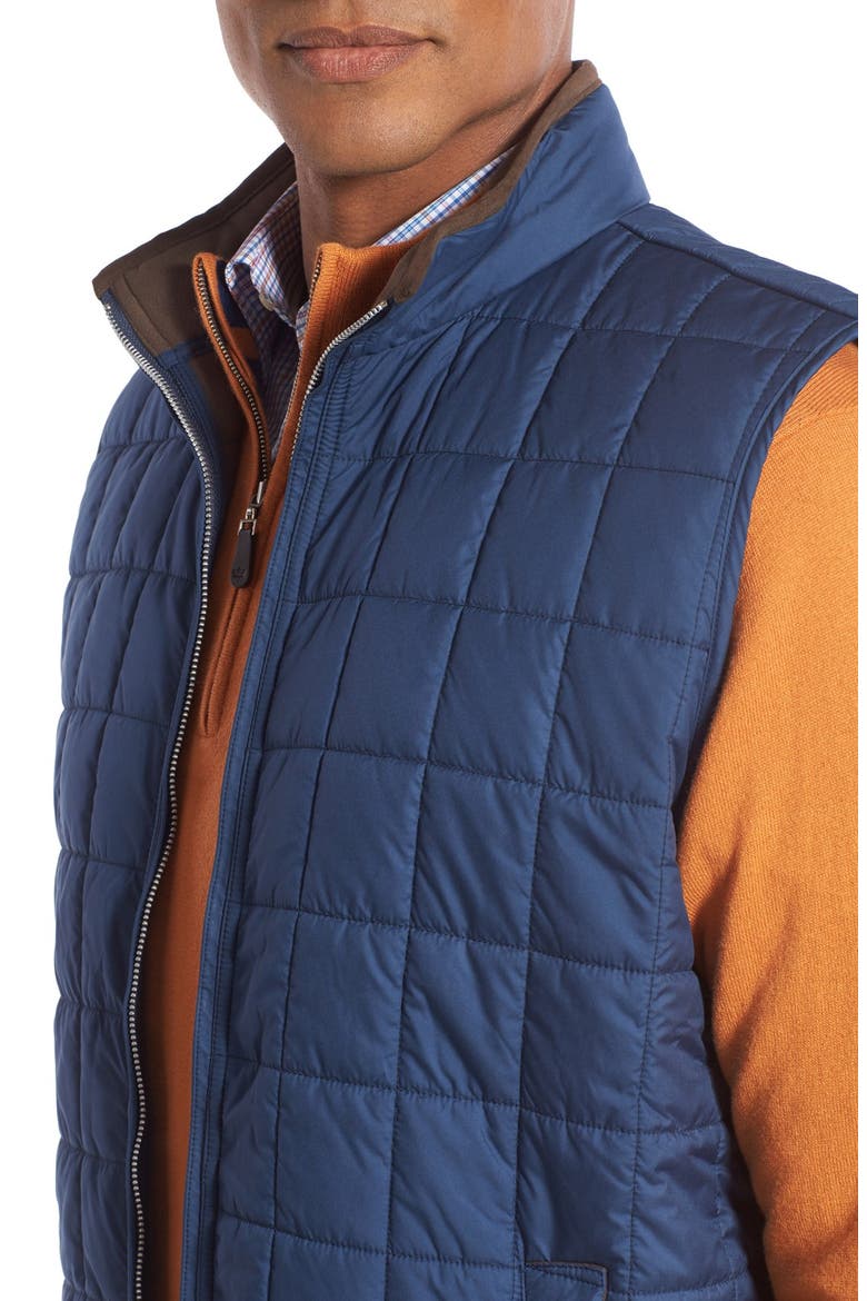 'Seneca' Water Resistant Quilted Vest, Alternate, color, MIDNIGHT