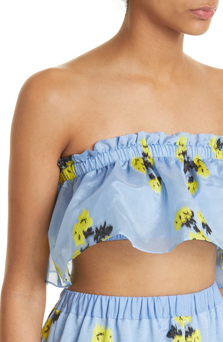 Tanya Taylor Lara Midi Skirt, Alternate, color, Summer Blossom Oxford Blue