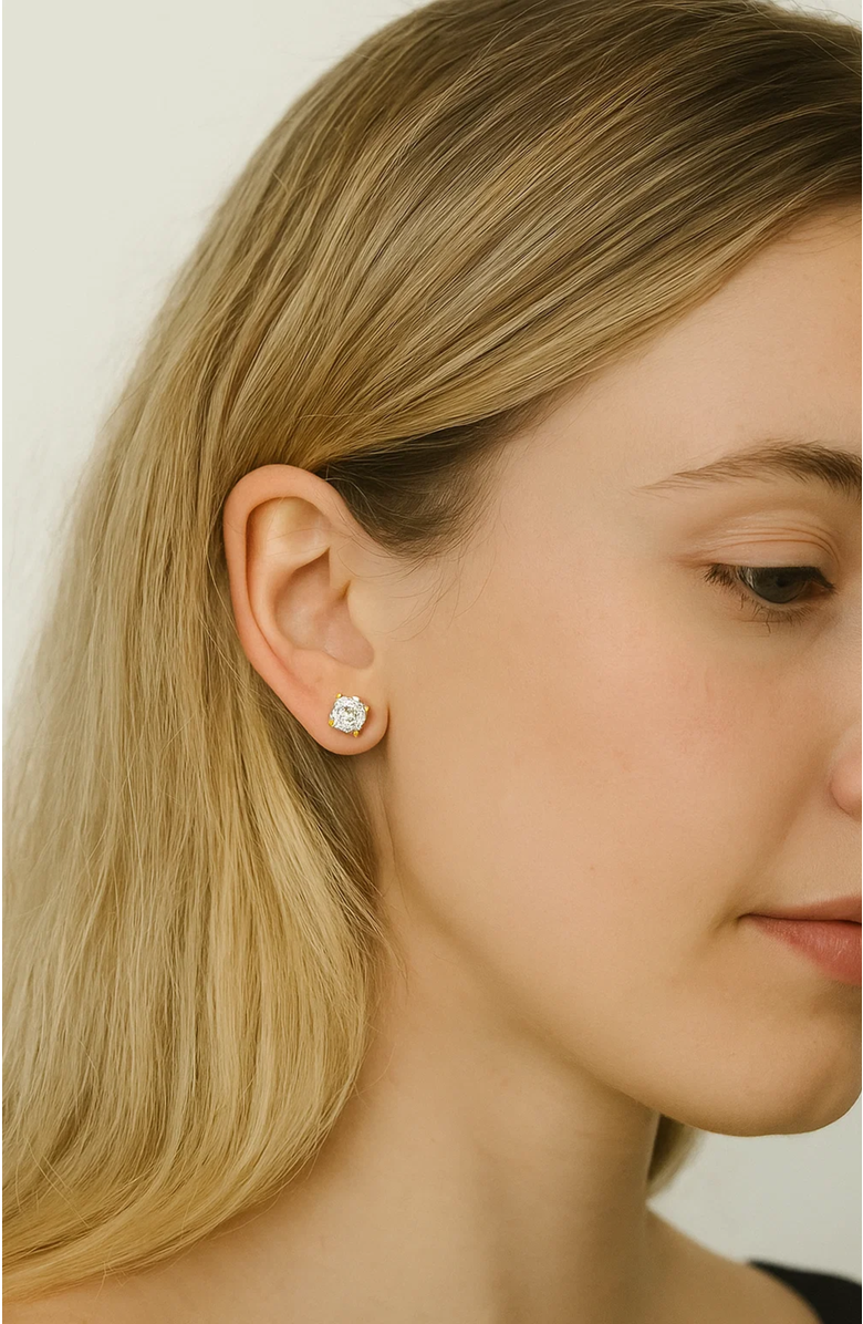 Hollywood Sensation Emma Timeless Sparkle Crystal Stud Earrings, Alternate, color, Silver