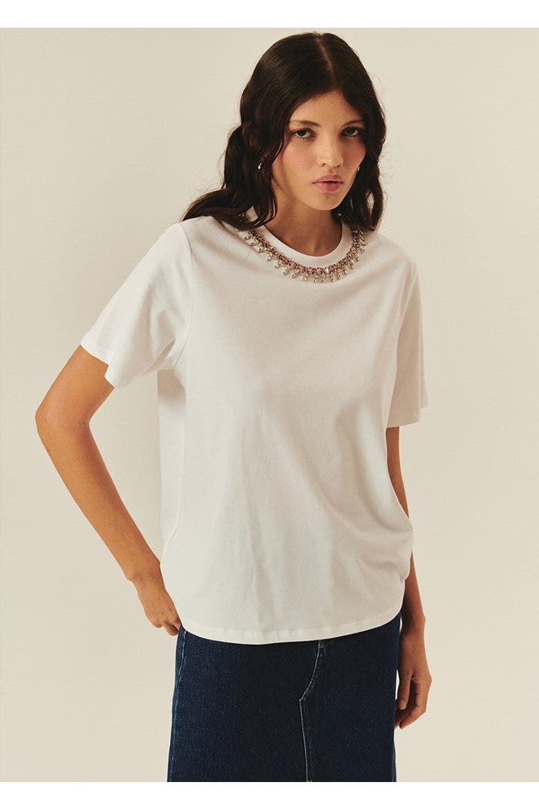 Sunny Embellished T, Alternate, color, WHITE