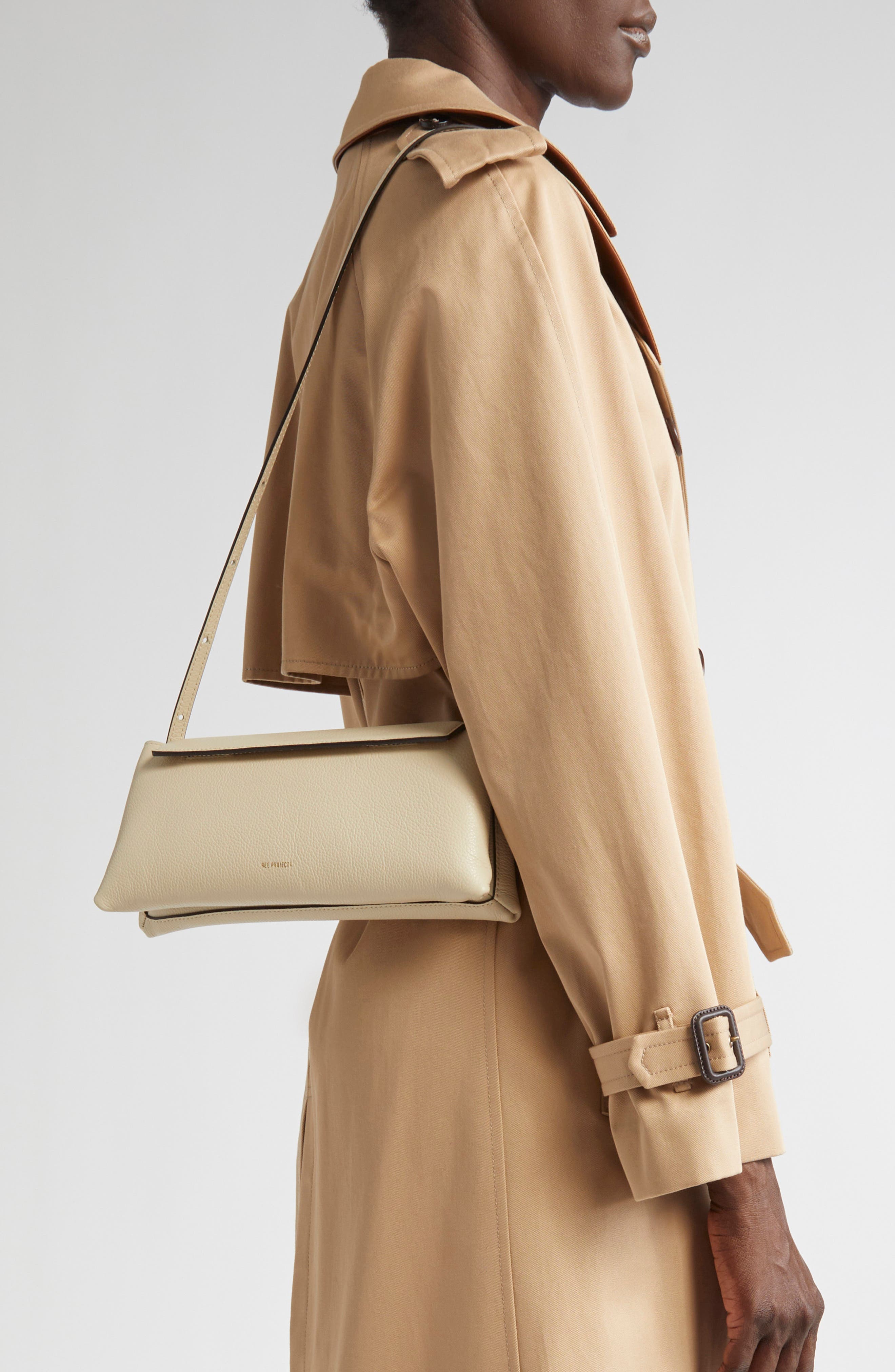 Ree Projects Elieze Leather Clutch, Alternate, color, Beige