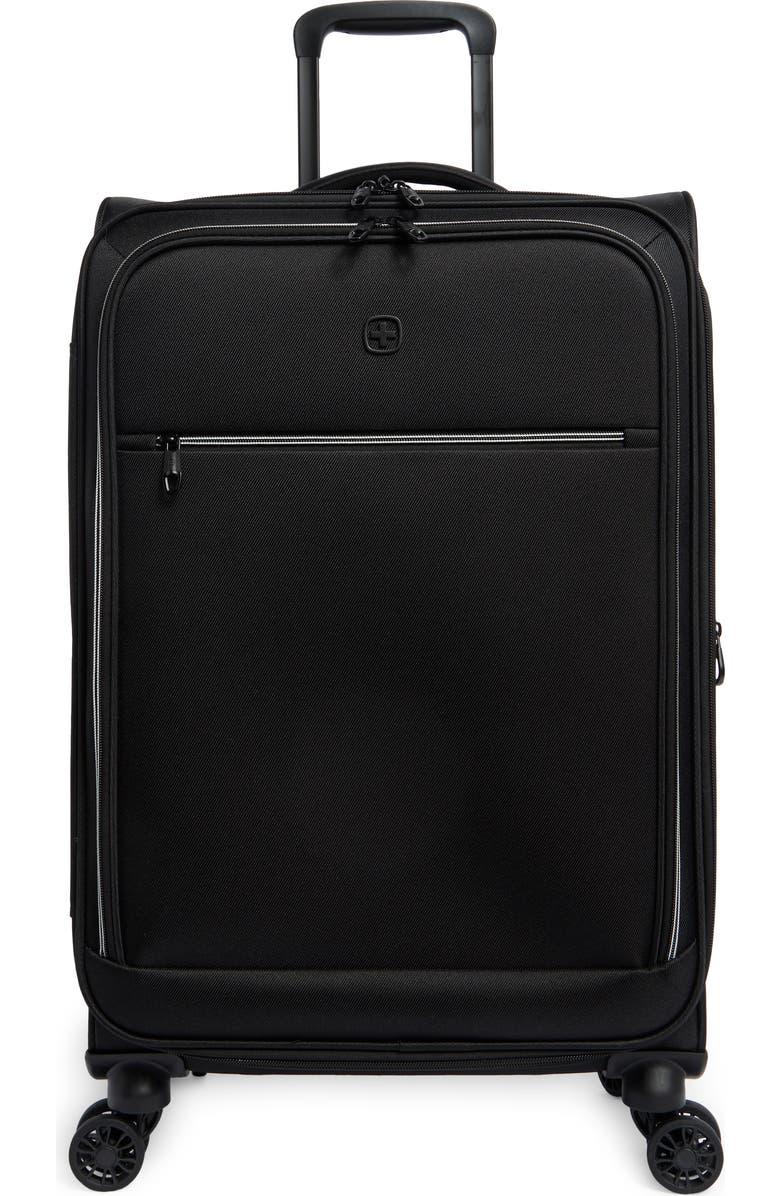 SWISSGEAR 24-Inch Softside Spinner Luggage, Main, color, Black