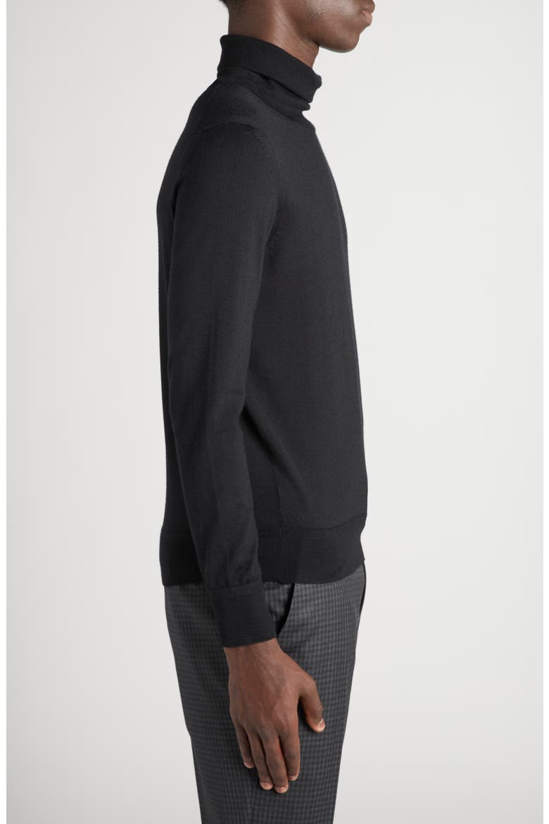 Fine Gauge Cashmere & Silk Turtleneck Sweater, Alternate, color, LB999 BLACK