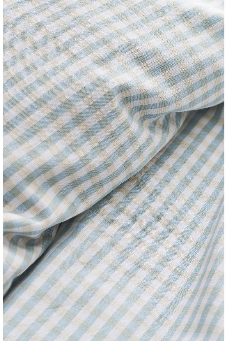 Gingham Yarn Dye Airy Cotton Duvet Cover Sets, Alternate, color, Blue