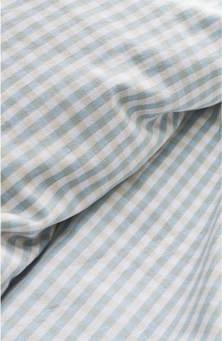 CHRISTY Gingham Yarn Dye Airy Cotton Duvet Cover Sets, Alternate, color, Blue