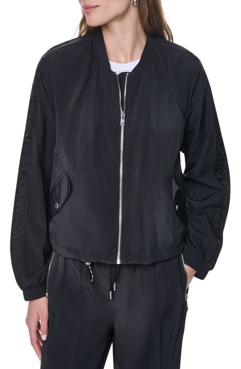Logo Trim Nylon Bomber Jacket