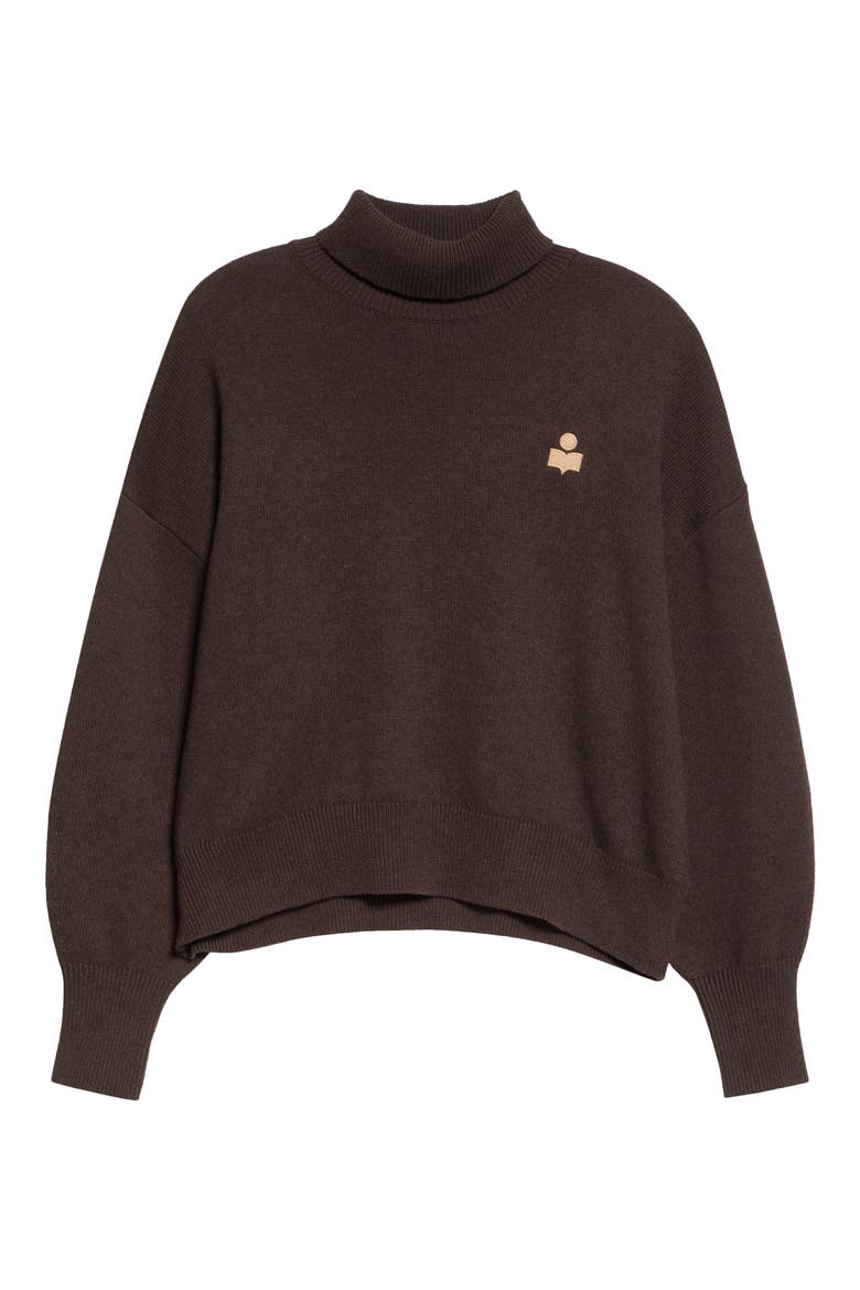 Nasha Logo Turtleneck Sweater, Alternate, color, CHOCOLATE