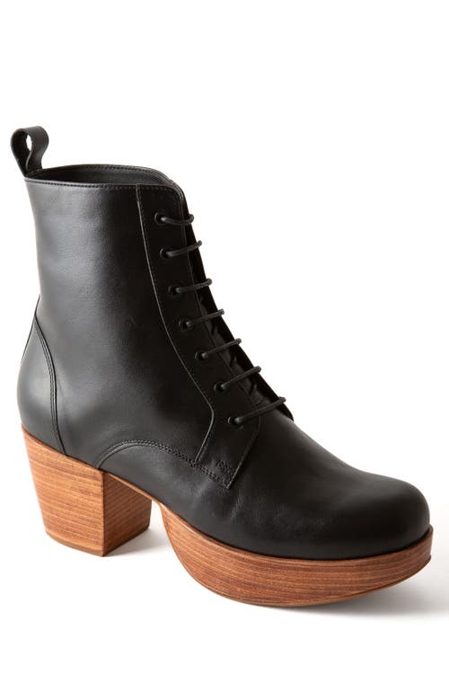 Fortress Bernadette Lace-up Platform Boot In Black
