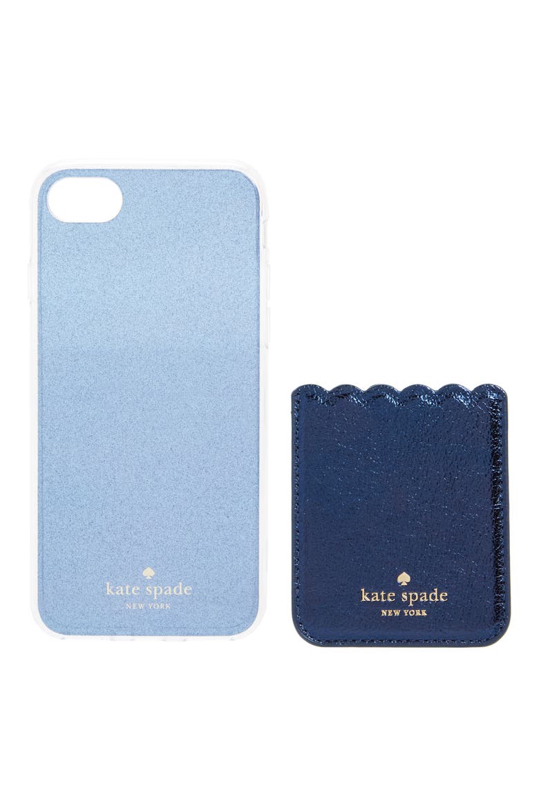 stick to it iPhone 7/8 case & sticker pocket, Alternate, color, SAPPHIRE