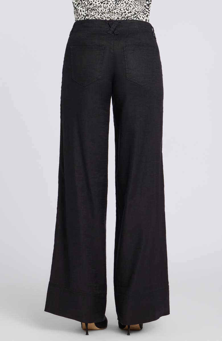 NYDJ Linen Blend Wide Leg Pants, Alternate, color, Black
