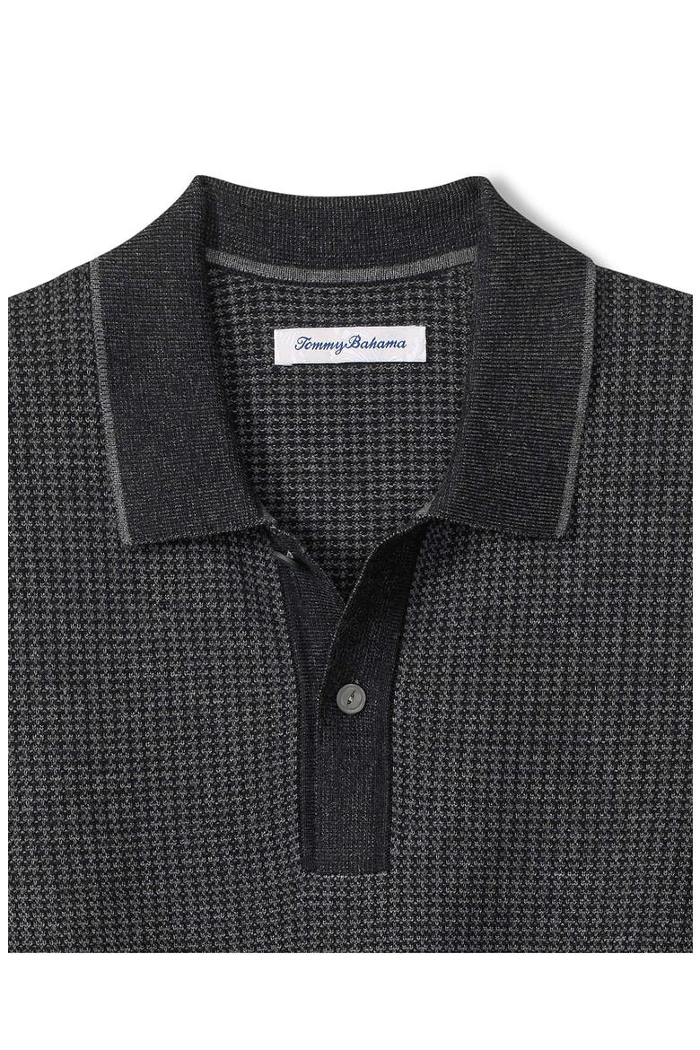 Coolside Texture Polo Sweater, Alternate, color, BLACK