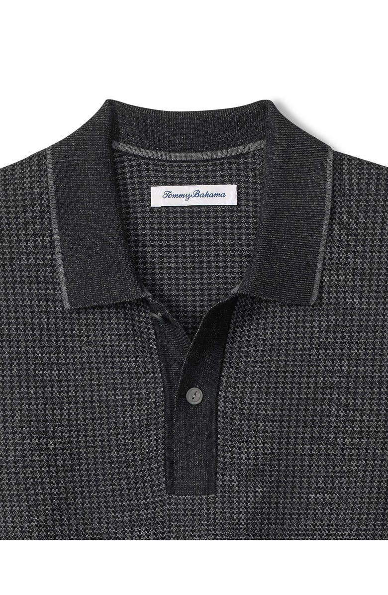 Tommy Bahama Coolside Texture Polo Sweater, Alternate, color, Black