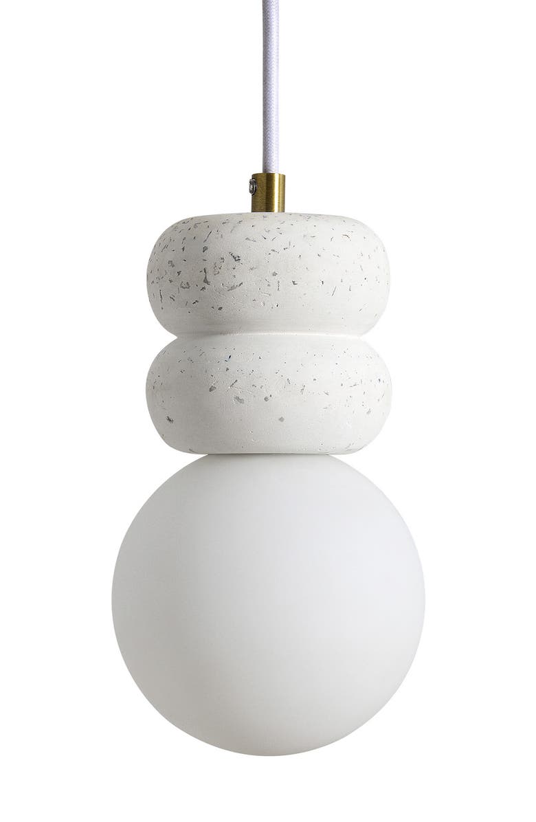 Renwil Candra Ceiling Light Fixture, Alternate, color, Off White/ Speckles/ Ant Brass