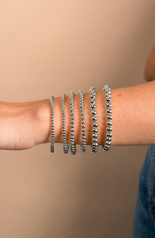 Sterling Forever Beaded Stretch Bracelet In Silver