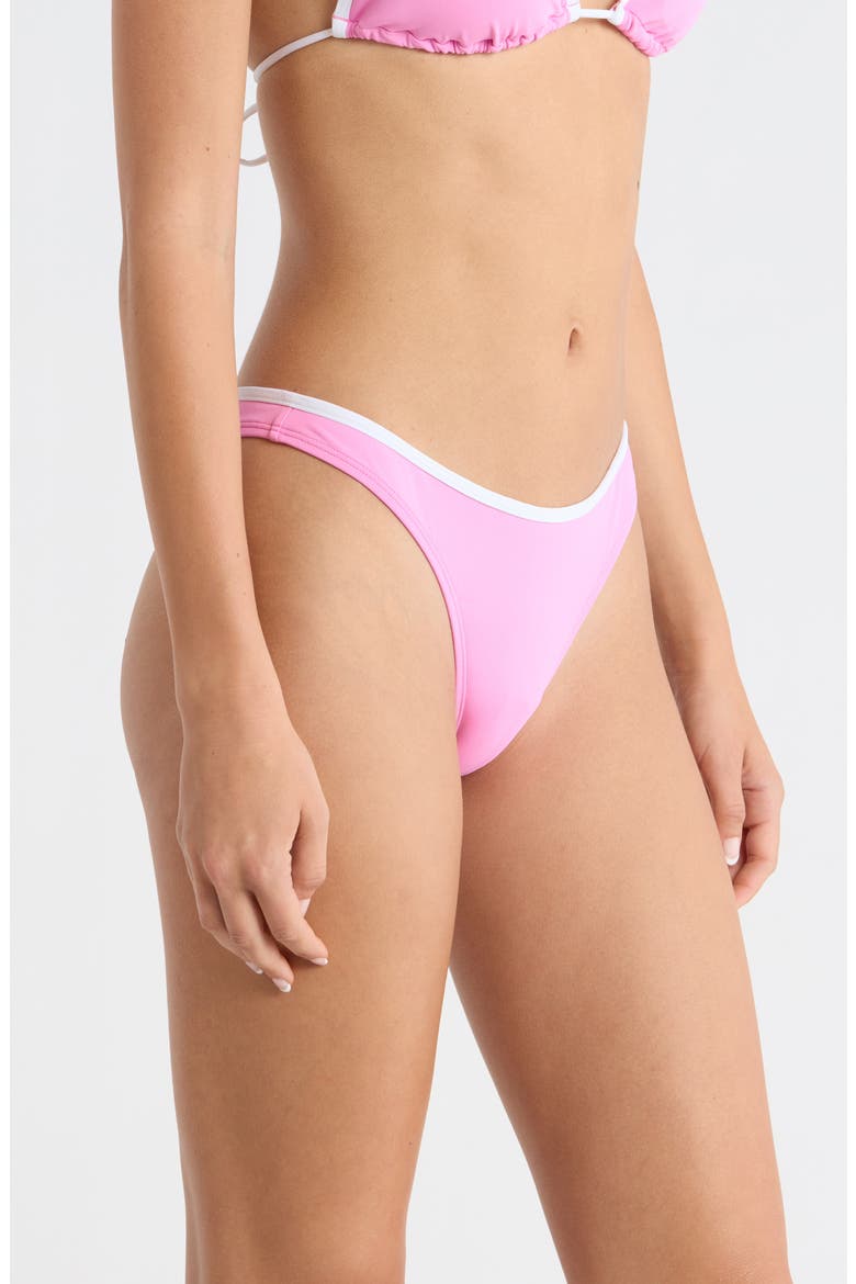 Classic Surf High Leg Bikini Bottoms, Alternate, color, FUCHSIA