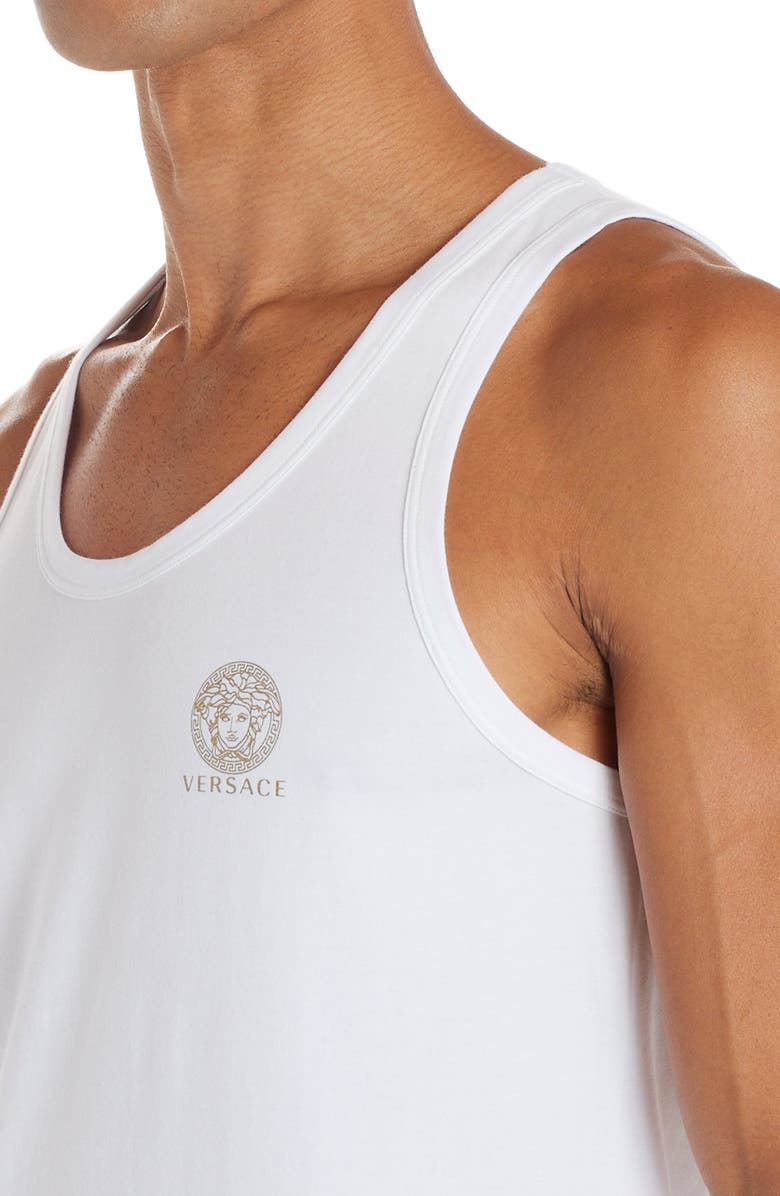 Versace Medusa Head Logo Tank, Alternate, color, White