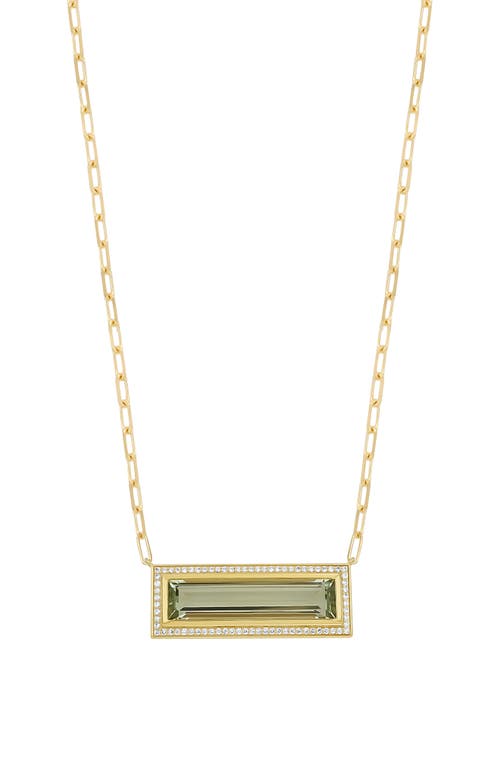 Bony Levy Green Amethyst & Diamond Pavé Pendant Necklace In Gold