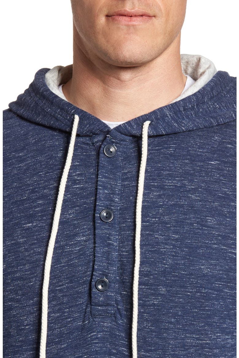 Blake Double Cloth Henley Hoodie, Alternate, color, NAVY HEATHER