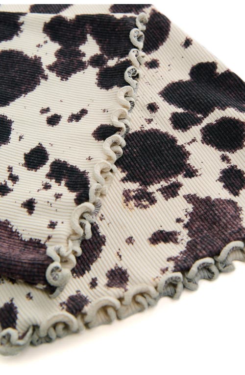 Next Kids' Cow Print Knit Flare Leggings In Multi