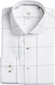 1863 by Eterna Modern Fit Windowpane Check Non-Iron Cotton Twill Dress Shirt