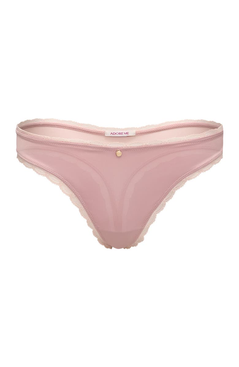 Adore Me Elsie Thong Panties, Alternate, color, Medium Beige