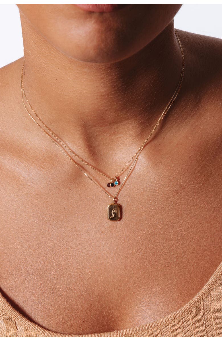 Set & Stones Audrey Birth Flower Necklace, Alternate, color, Gold / March