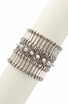 OLIVIA WELLES Detailed Panel & Spike Stretch Bracelet