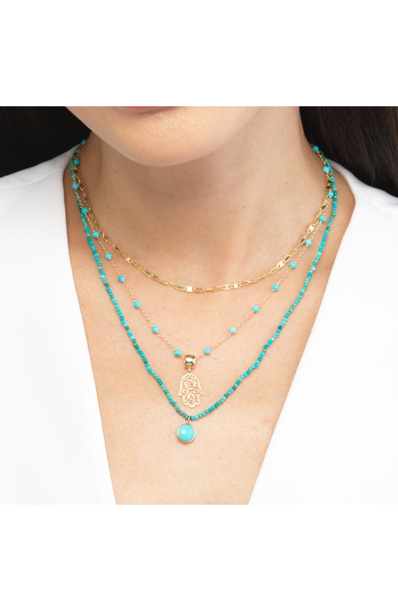 The Lovery Fine Jewelry Turquoise Bead Chain Necklace, Alternate, color, Turquoise