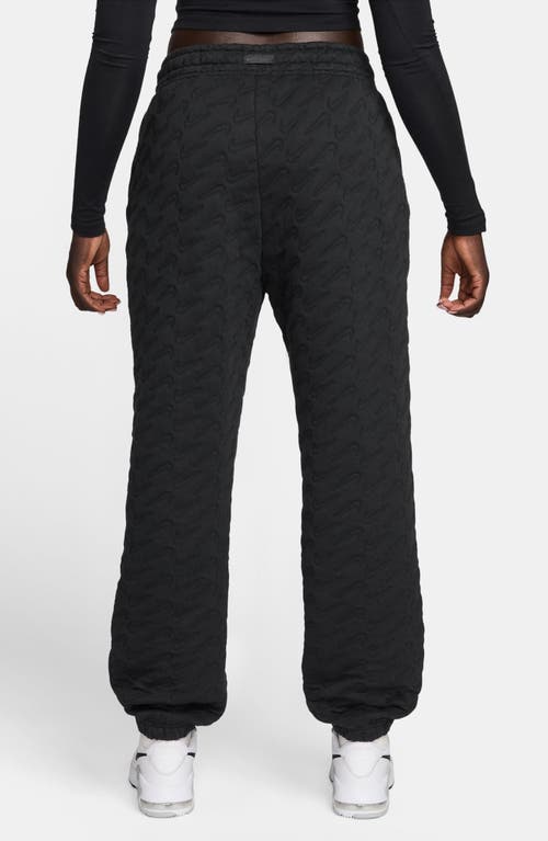 Nike Swoosh Jacquard Phoenix Fleece Joggers In Black