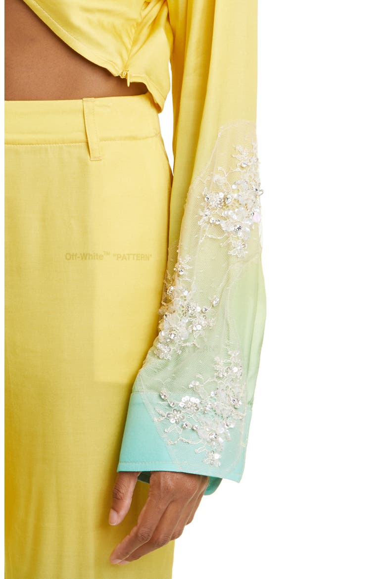 Gender Inclusive Dégradé Twist Hem Crop Top (Nordstrom Exclusive), Alternate, color, LIGHT GREEN