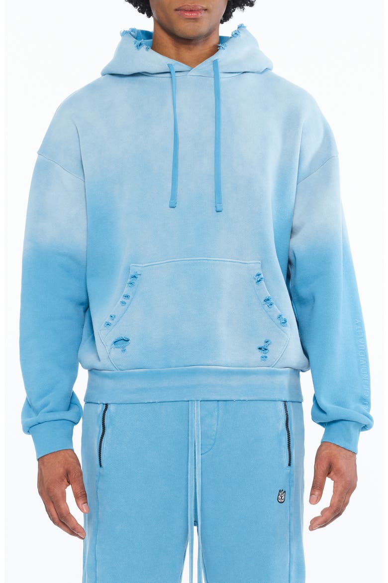 French Terry Distressed Hoodie, Main, color, NAVAGIO BAY