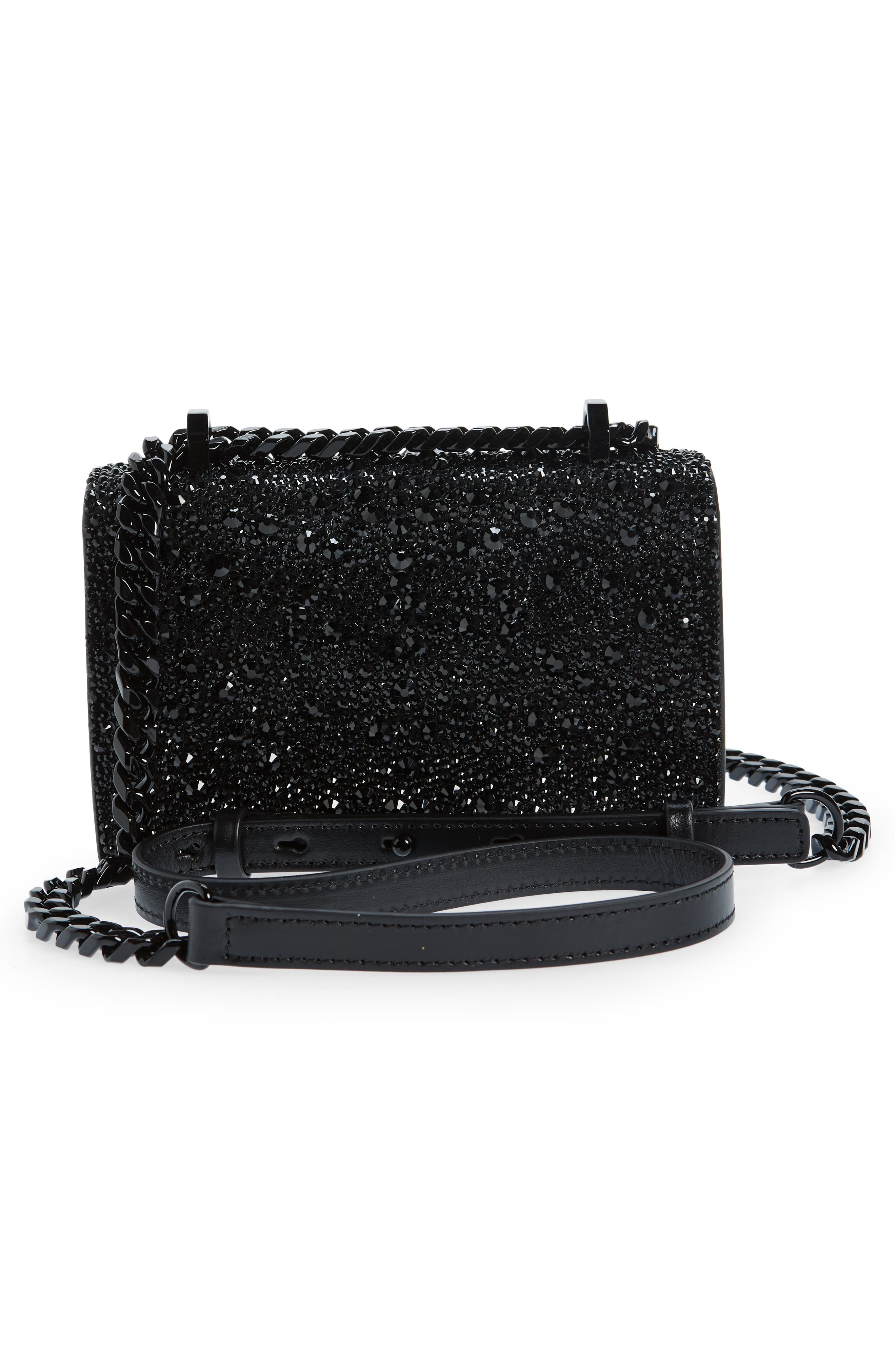 McQueen Mini Jeweled Crystal Embellished Satchel, Alternate, color, 