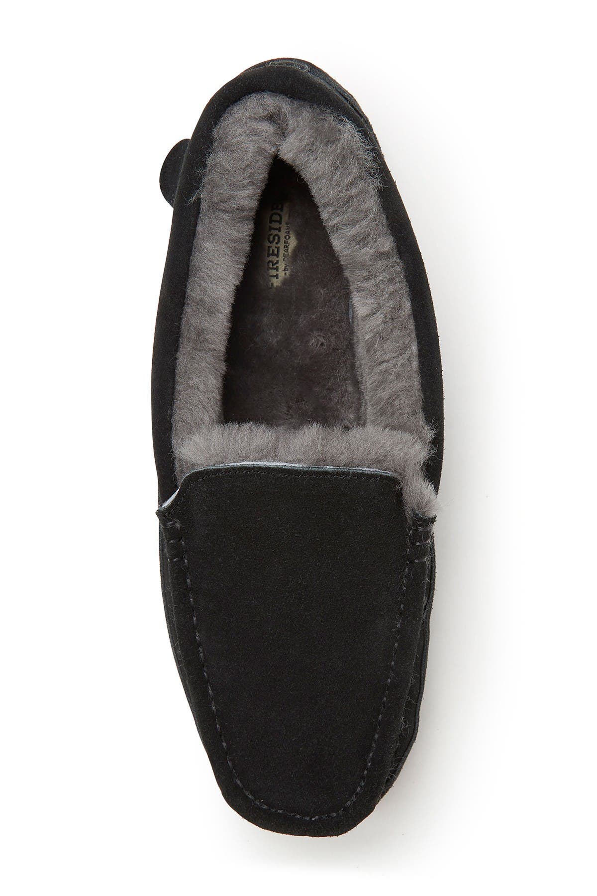 Fireside Melbourne Genuine Shearling Moccasin Slippers, Alternate, color, BLACK