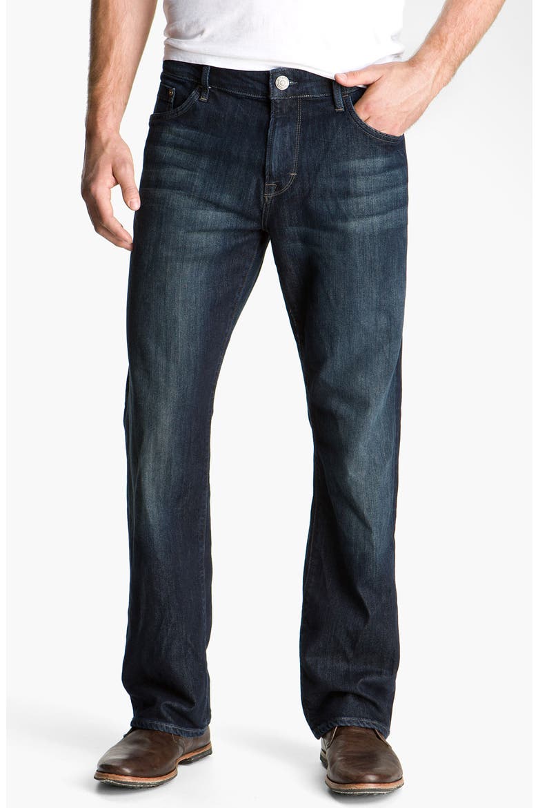 Matt Relaxed Straight Fit Jeans, Main, color, DARK BLUE