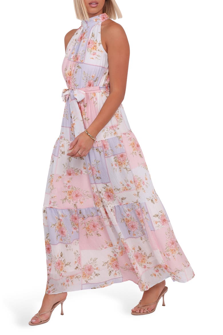 Caroline Floral Mock Neck Maxi Dress, Alternate, color, MULTI FLORAL