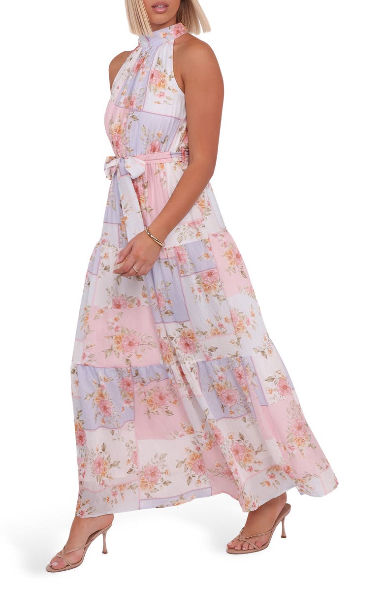 Petal & Pup Caroline Floral Mock Neck Maxi Dress, Alternate, color, Multi Floral