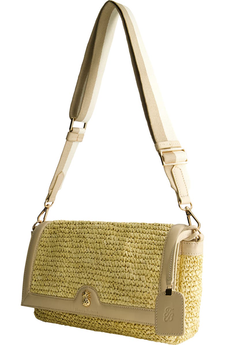 Tommy Bahama Soft Straw Long Flap Crossbody, Alternate, color, Tan