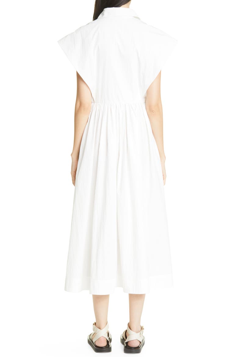 Sleeveless Cotton Blend Midi Dress, Alternate, color, 100 WHITE