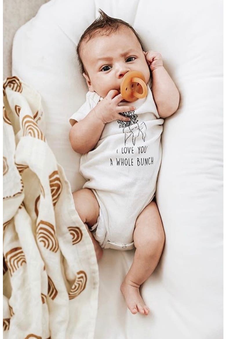 I Love You a Whole Bunch Organic Baby Bodysuit, Alternate, color, Natural