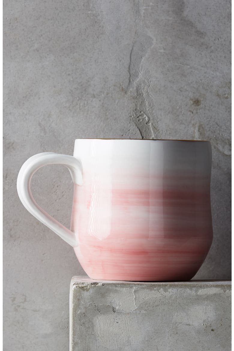Anthropologie Mimira Stoneware Mug, Main, color, PINK
