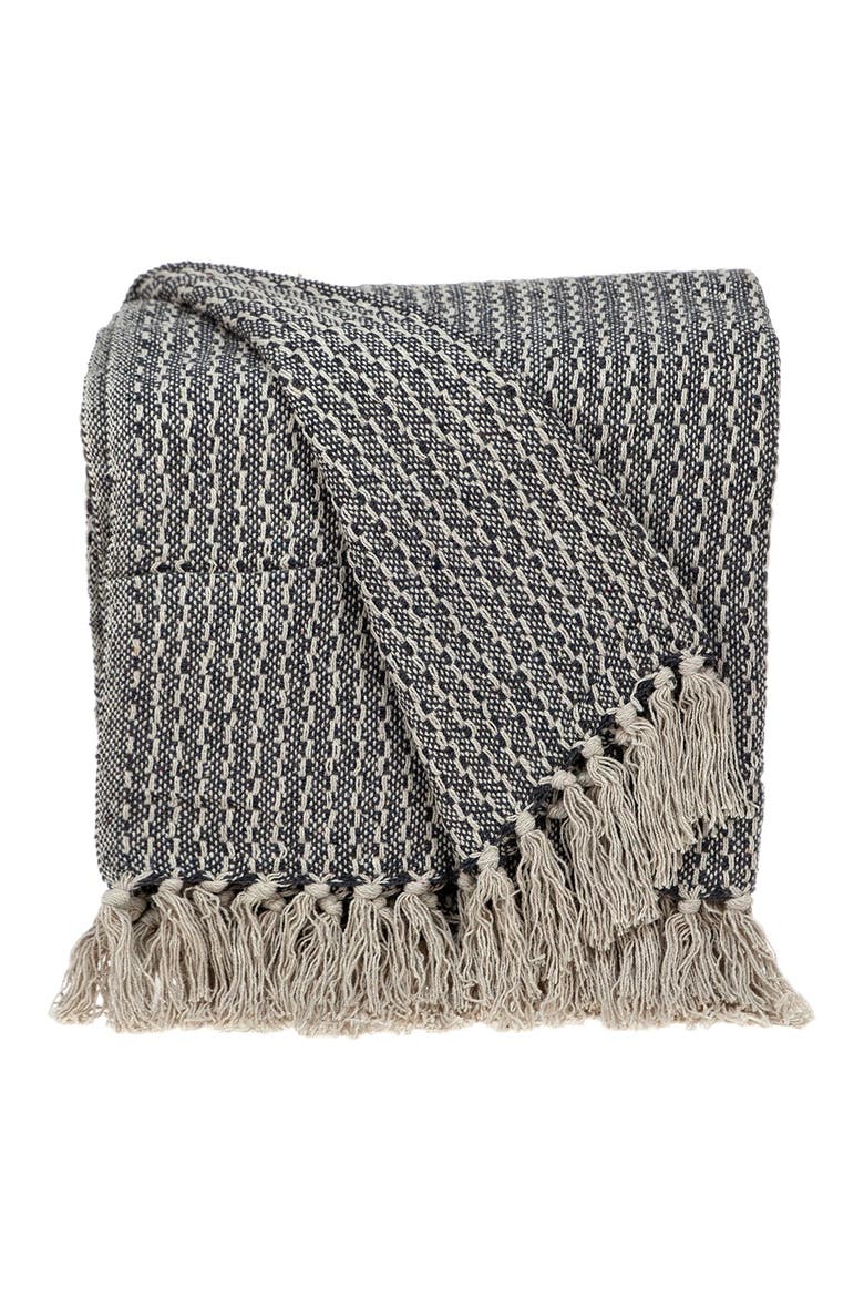 Lily Transitional Blue 52" x 67" Woven Handloom Throw, Alternate, color, BLUE