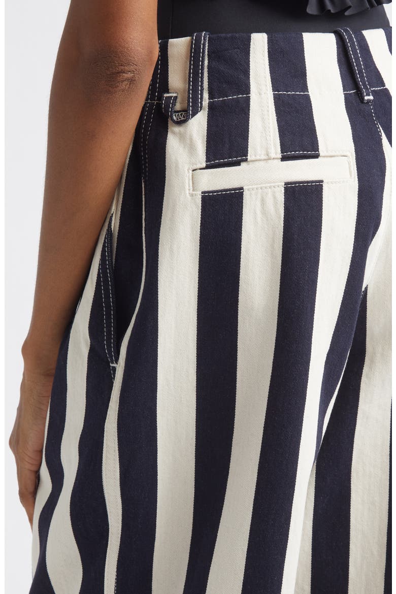 Le de-Nîmes Parasol Crop Straight Leg Jeans, Alternate, color, NAVY/ WHITE BIG STRIPE