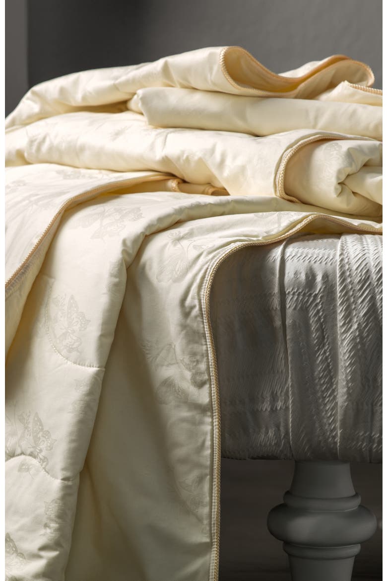 Selena Light Tussah silk comforter, Alternate, color, White