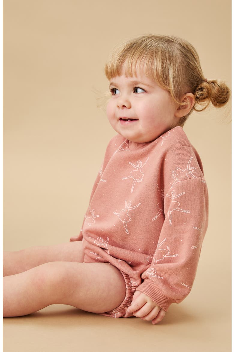Sweatshirt Bodysuit, Alternate, color, BALLERINA DAY PRINT