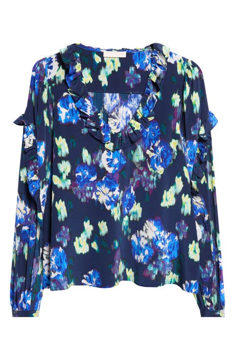 Marguerite Ruffle Silk Top