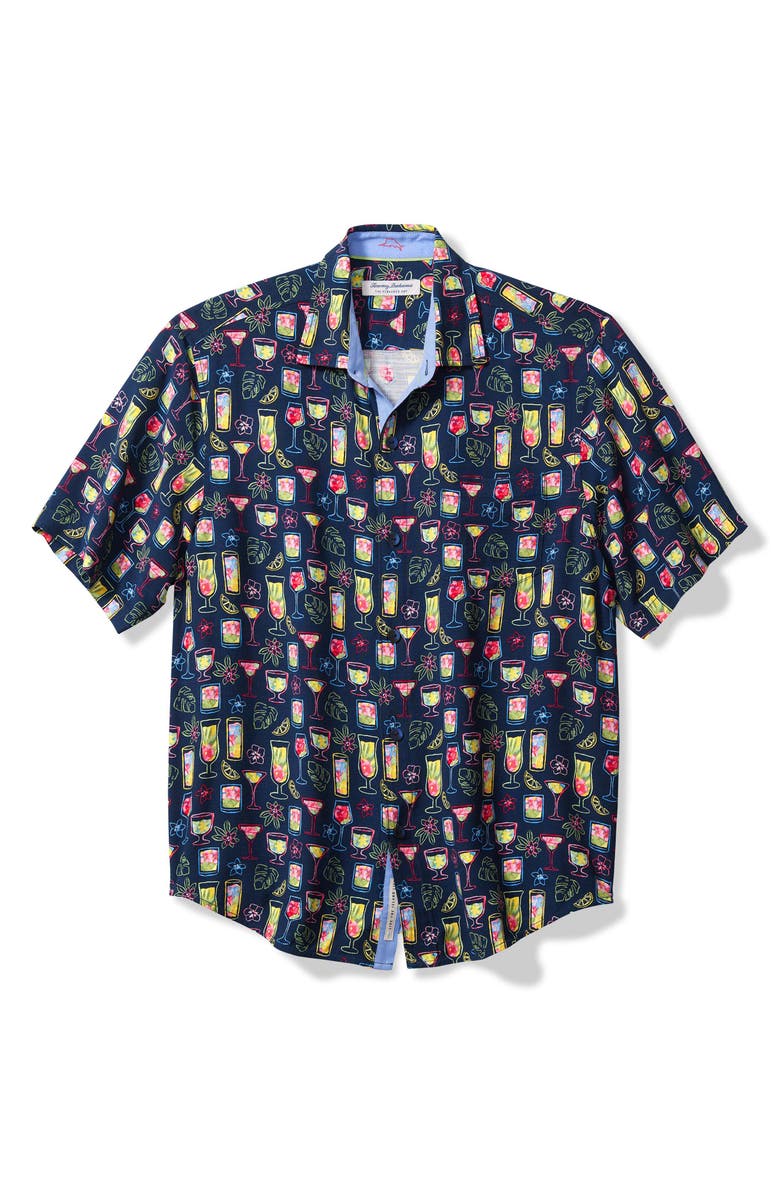 Tommy Bahama Veracruz Cay Electric Cocktails Short Sleeve Button-Up Shirt, Main, color, 