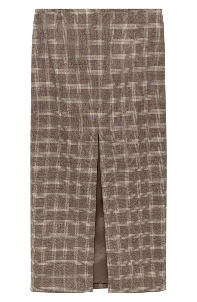 MANGO Check Split Front Maxi Skirt, Alternate, color, 
