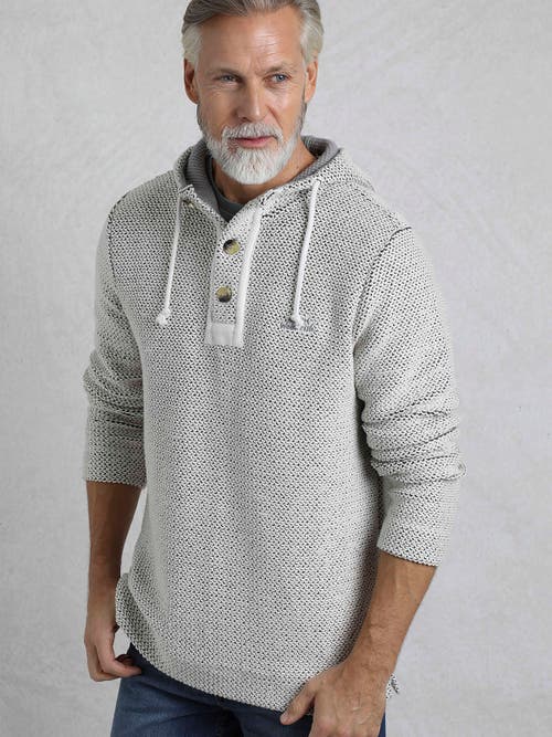 Weird Fish Bakersfield Button Neck Macaroni Hoodie in Ecru  product